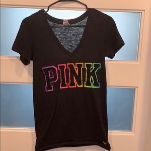 Pink v-neck vintage tshirt